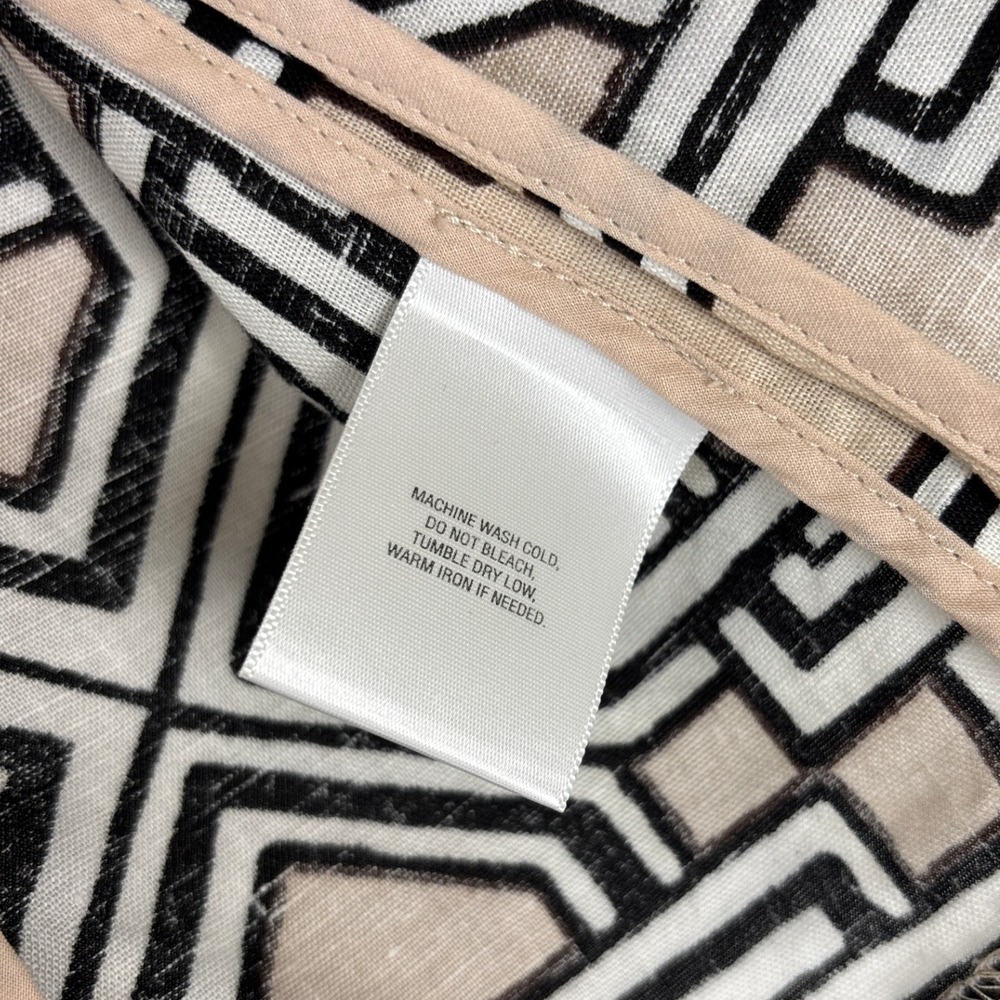 Jaclyn Smith Jacket Womens XL Beige Black Geometric Linen Retro Minimalist Artsy - Picture 10 of 16